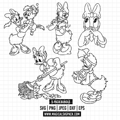 COD3671 - Daisy bundle, Disney clipart Svg, Png, Eps, Dxf, Jpeg, vector.