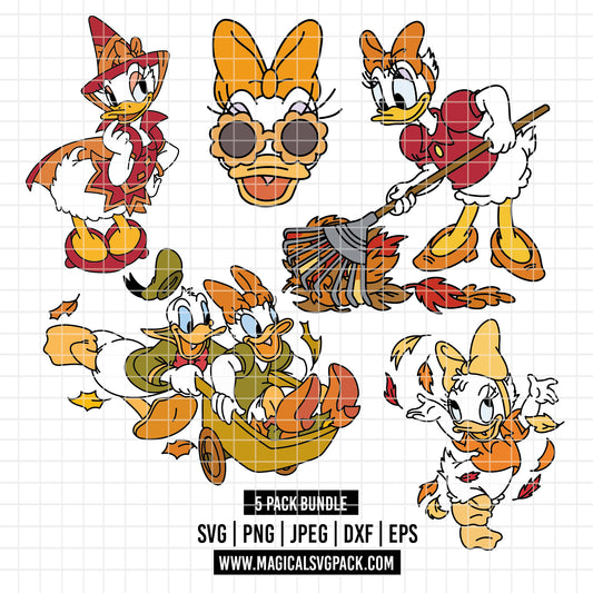 COD3676 - Daisy dtf full color pack bundle, Disney Classics clipart Svg, Png, Eps, Dxf, Jpeg, vector.