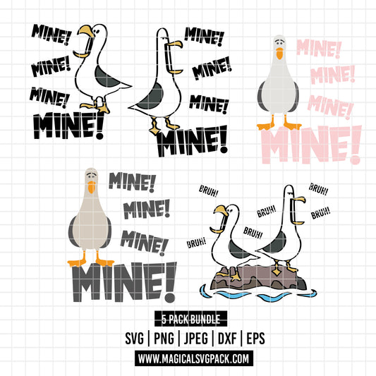 COD3727 - Seagulls from Finding Nemo pack bundle, Disney pixar clipart Svg, Png, Eps, Dxf, Jpeg, vector.
