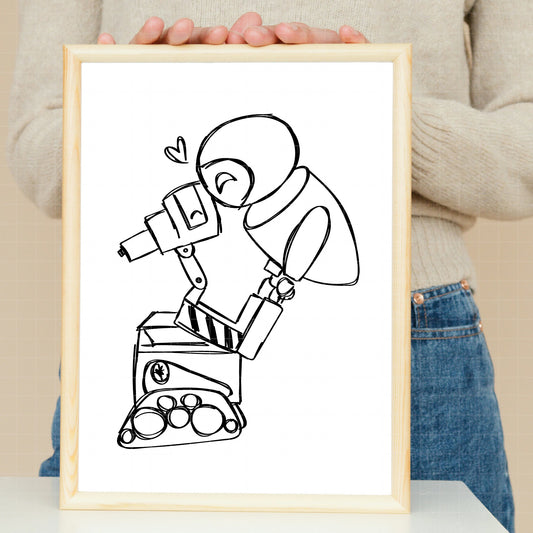 COD3729 - Wall-E pack bundle line art, Disney clipart Svg, Png, Eps, Dxf, Jpeg, vector.
