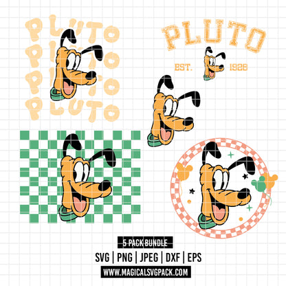COD3730 - Pluto pack bundle, Disney clipart Svg, Png, Eps, Dxf, Jpeg, vector.