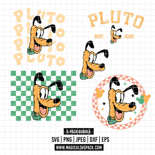 COD3730 - Pluto pack bundle, Disney clipart Svg, Png, Eps, Dxf, Jpeg, vector.