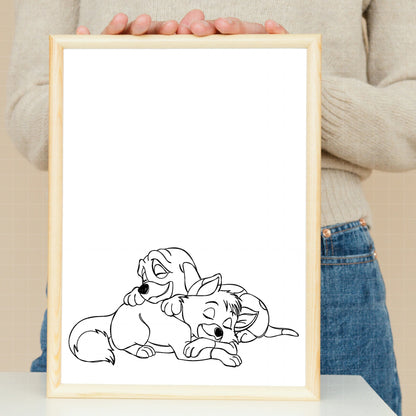 COD3849 - The fox and the hound pack bundle, Disney clipart Svg, Png, Eps, Dxf, Jpeg, vector.