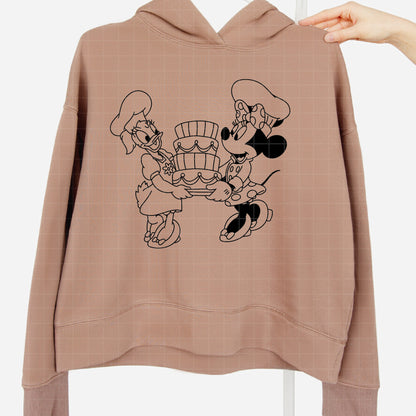 COD3858 - Minnie & Daisy pack bundle line art, Disney Classics clipart Svg, Png, Eps, Dxf, Jpeg, vector.