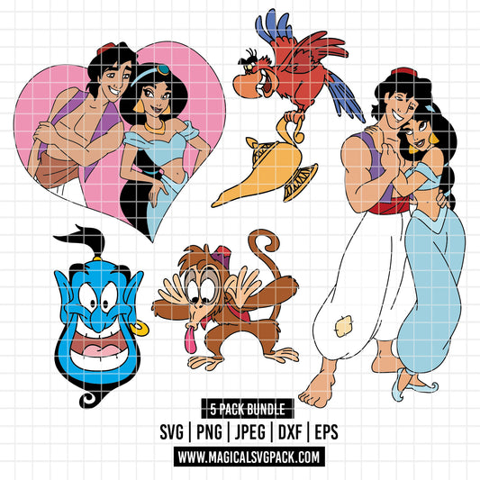 COD3859 - Aladdin bundle, Disney clipart Svg, Png, Eps, Dxf, Jpeg, vector.