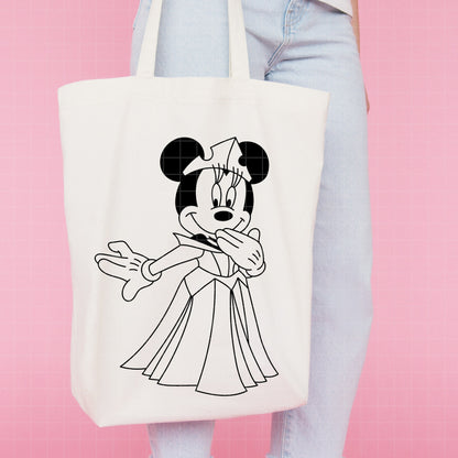 COD3862 - Minnie Princess mode pack bundle, Disney Classics clipart Svg, Png, Eps, Dxf, Jpeg, vector.