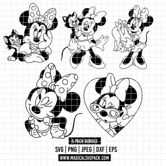 COD3863 - Minnie's world pack bundle, Disney Classics clipart Svg, Png, Eps, Dxf, Jpeg, vector.