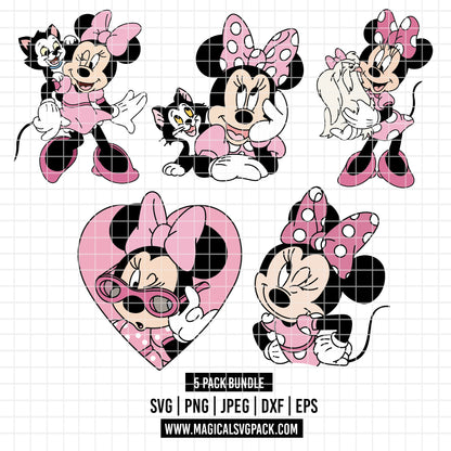 COD3865 - Minnie's world pack bundle, Disney Classics clipart Svg, Png, Eps, Dxf, Jpeg, vector.