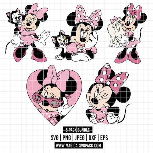 COD3865 - Minnie's world pack bundle, Disney Classics clipart Svg, Png, Eps, Dxf, Jpeg, vector.