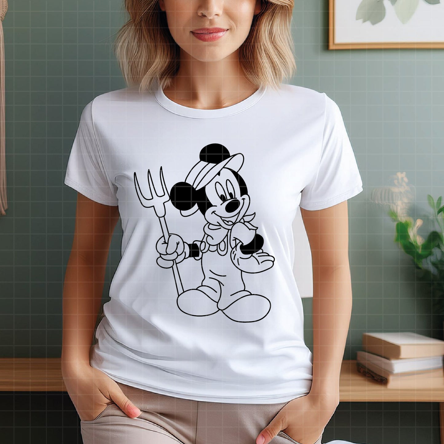 COD3866 - Mickey & Minnie gardeners pack bundle, Disney classics clipart Svg, Png, Eps, Dxf, Jpeg, vector.