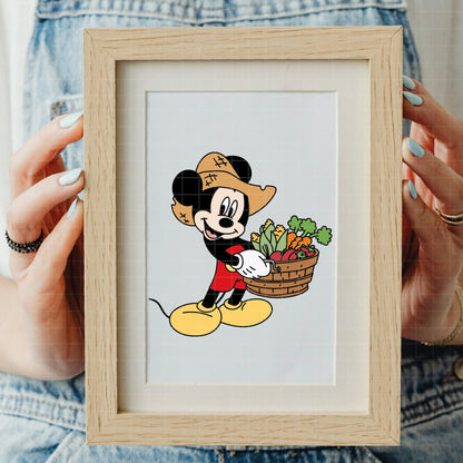 COD3867 - Mickey & Minnie gardeners pack bundle, Disney classics clipart Svg, Png, Eps, Dxf, Jpeg, vector.