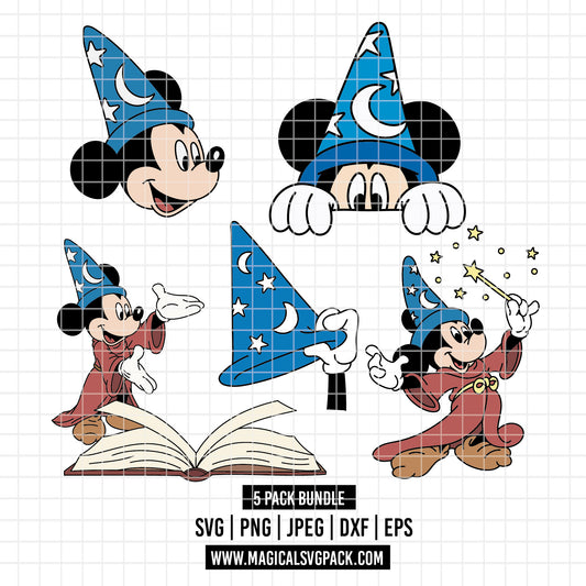 COD3875 - Mickey fantasy pack bundle, Disney clipart Svg, Png, Eps, Dxf, Jpeg, vector.