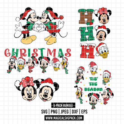 COD3879 - Classic Christmas Disney bundle, Disney Christmas clipart Svg, Png, Eps, Dxf, Jpeg, vector.