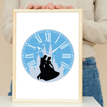 COD3880 - Cinderella silhouettes bundle, Disney princess clipart Svg, Png, Eps, Dxf, Jpeg, vector.