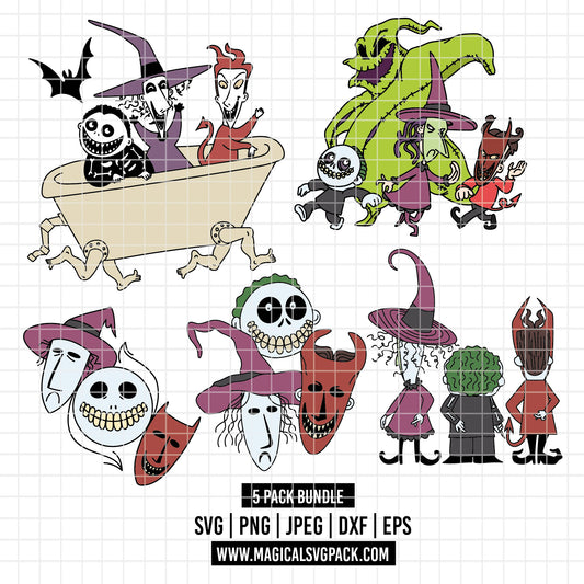 COD3890 - Ooguie Boogie and characters, Nightmare Before Christmas pack bundle, Disney clipart Svg, Png, Eps, Dxf, Jpeg, vector.