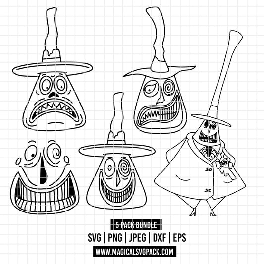 COD3895 - The mayor, Nightmare Before Christmas pack bundle, Disney clipart Svg, Png, Eps, Dxf, Jpeg, vector.