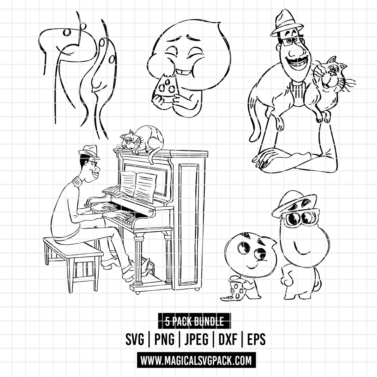 COD4021 - Soul pack bundle, Disney clipart Svg, Png, Eps, Dxf, Jpeg, vector.