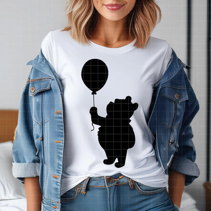 COD4087 - Winnie the Pooh and friends silhouettes pack bundle, Disney clipart Svg, Png, Eps, Dxf, Jpeg, vector.