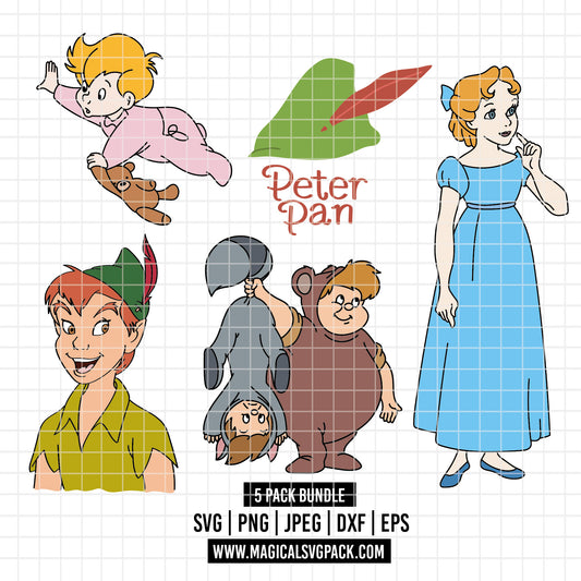 COD4096 - Peter pan's world pack bundle, Disney clipart Svg, Png, Eps, Dxf, Jpeg, vector.