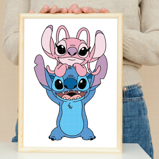 COD4100 - Stitch & Angel ears clipart pack bundle, Disney cliparts Svg, Png, Eps, Dxf, Jpeg, vector.