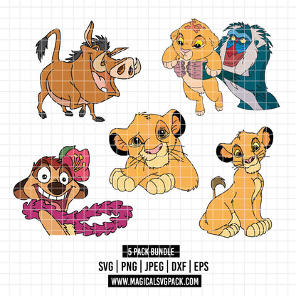 COD4102 - The Lion king characters pack bundle full color, Disney clipart Svg, Png, Eps, Dxf, Jpeg, vector.