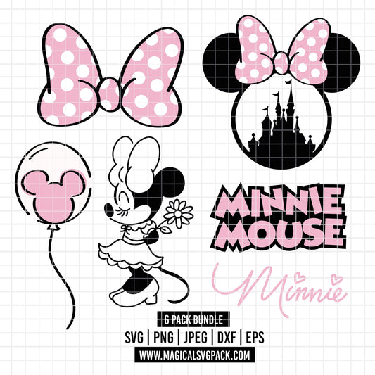 COD4103 - Minnie icons pack bundle, Disney Classics clipart Svg, Png, Eps, Dxf, Jpeg, vector.