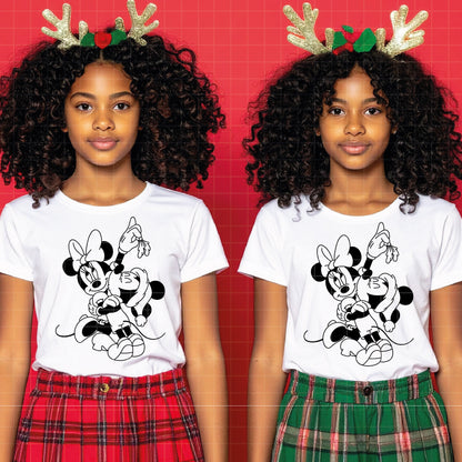COD4122 - Christmas Mickey & Minnie bundle, Disney Christmas clipart Svg, Png, Eps, Dxf, Jpeg, vector.