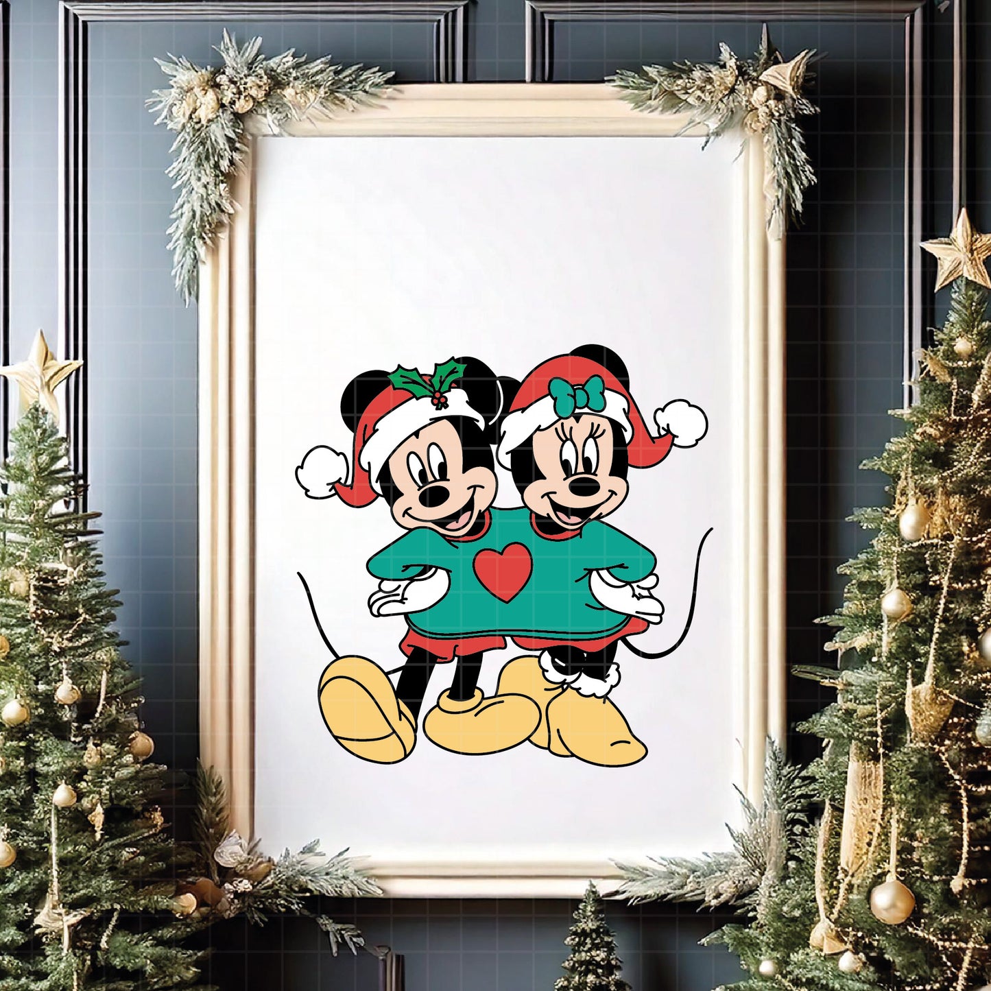 COD4183 - Christmas Mickey & Minnie bundle, Disney Christmas clipart Svg, Png, Eps, Dxf, Jpeg, vector.