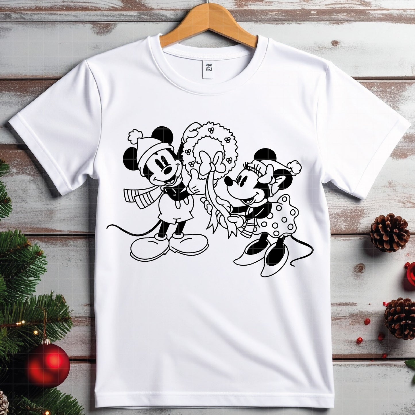 COD4184 - Christmas Mickey & Minnie bundle, Disney Christmas clipart Svg, Png, Eps, Dxf, Jpeg, vector.