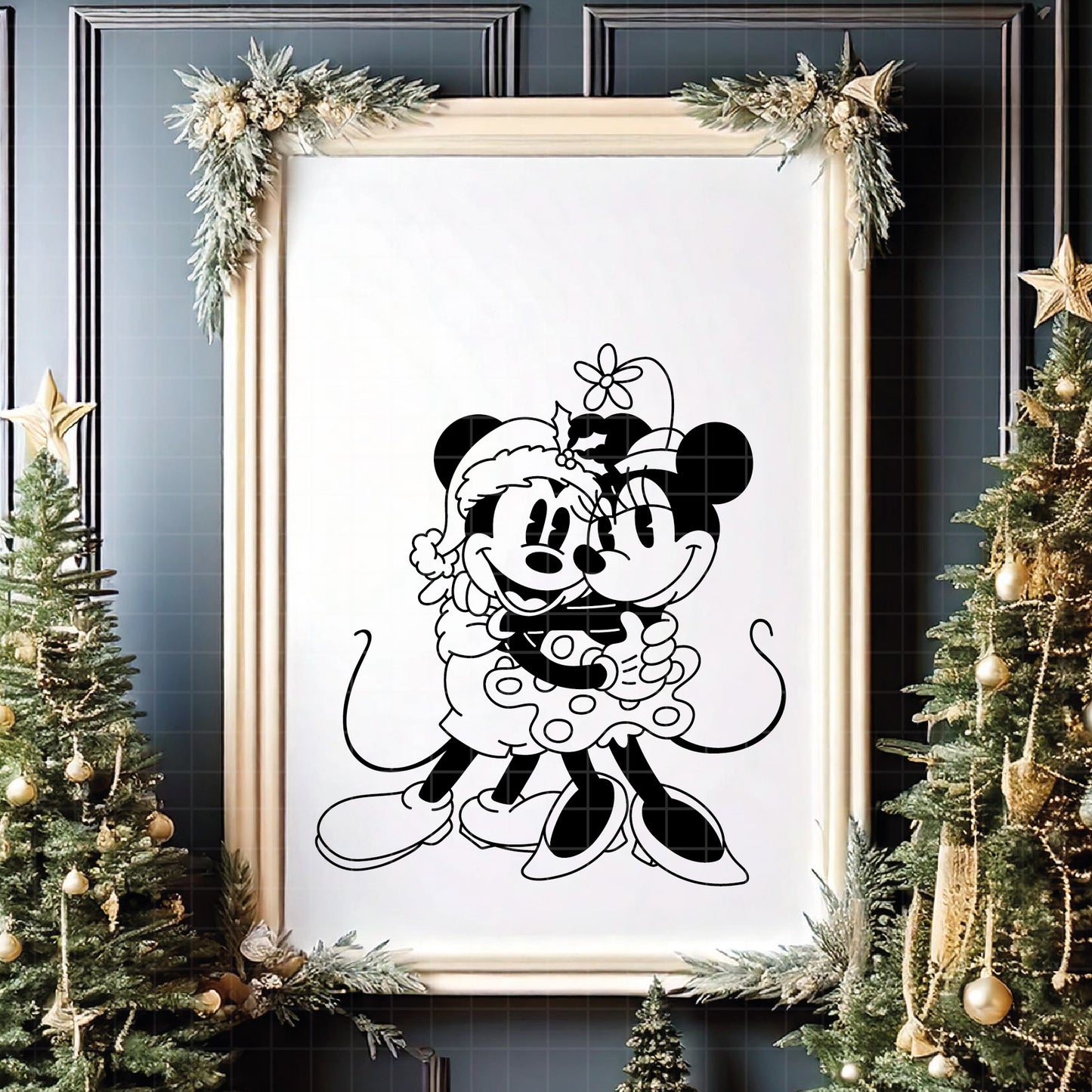 COD4184 - Christmas Mickey & Minnie bundle, Disney Christmas clipart Svg, Png, Eps, Dxf, Jpeg, vector.