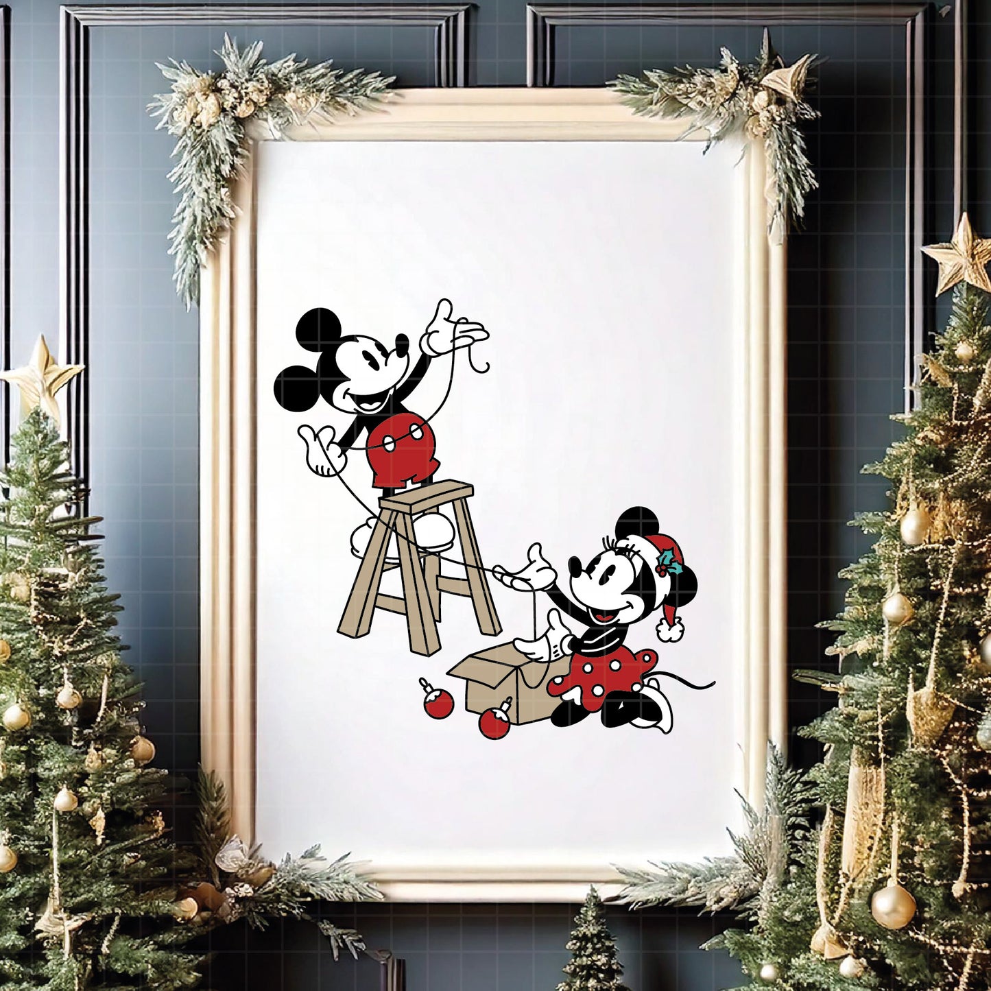 COD4185 - Christmas Mickey & Minnie bundle, Disney Christmas clipart Svg, Png, Eps, Dxf, Jpeg, vector.