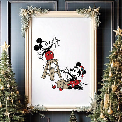 COD4185 - Christmas Mickey & Minnie bundle, Disney Christmas clipart Svg, Png, Eps, Dxf, Jpeg, vector.