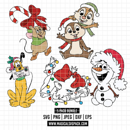 COD4194 - Christmas Disney bundle, Disney Christmas clipart Svg, Png, Eps, Dxf, Jpeg, vector.