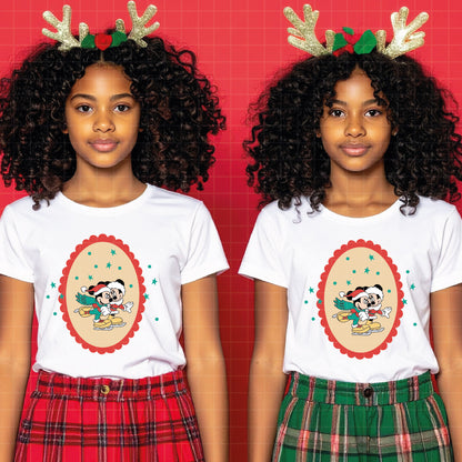 COD4195 - Mickey & Minnie in Christmas frames bundle, Disney Christmas clipart Svg, Png, Eps, Dxf, Jpeg, vector.