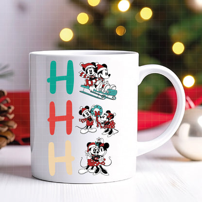 COD4195 - Mickey & Minnie in Christmas frames bundle, Disney Christmas clipart Svg, Png, Eps, Dxf, Jpeg, vector.