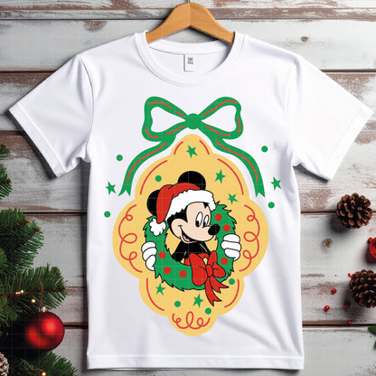 COD4196 - Mickey & Minnie in Christmas frames bundle, Disney Christmas clipart Svg, Png, Eps, Dxf, Jpeg, vector.