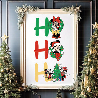 COD4196 - Mickey & Minnie in Christmas frames bundle, Disney Christmas clipart Svg, Png, Eps, Dxf, Jpeg, vector.