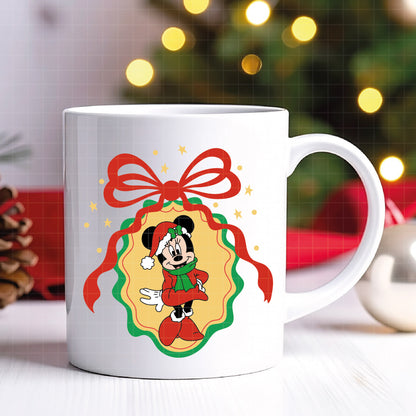 COD4196 - Mickey & Minnie in Christmas frames bundle, Disney Christmas clipart Svg, Png, Eps, Dxf, Jpeg, vector.