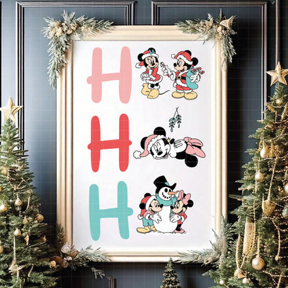COD4198 - Disney characters in Christmas frames bundle, Disney Christmas clipart Svg, Png, Eps, Dxf, Jpeg, vector.