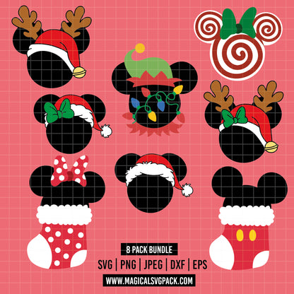 COD4200 - Disney Christmas icons bundle, Disney Christmas clipart Svg, Png, Eps, Dxf, Jpeg, vector.