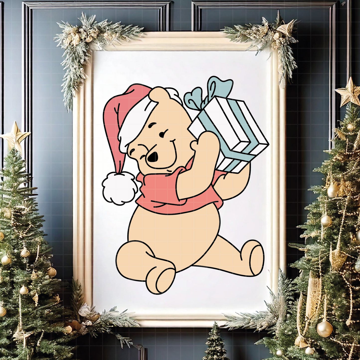 COD4202 - Winnie pooh Christmas bundle, Disney Christmas clipart Svg, Png, Eps, Dxf, Jpeg, vector.