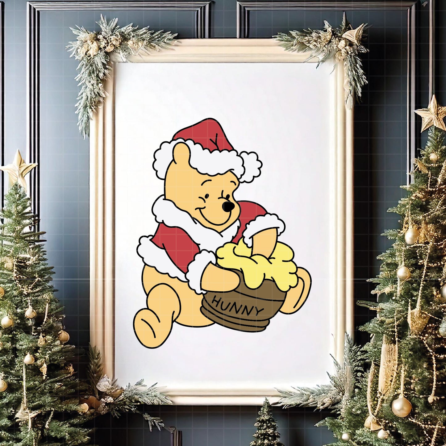 COD4205 - Winnie pooh Christmas bundle, Disney Christmas clipart Svg, Png, Eps, Dxf, Jpeg, vector.
