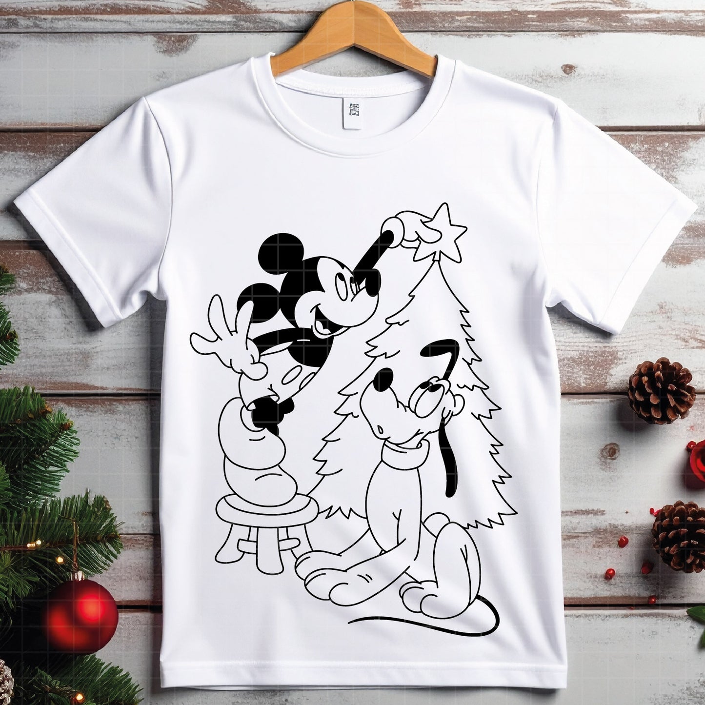 COD4206 - Christmas Mickey & Pluto bundle, Disney Christmas clipart Svg, Png, Eps, Dxf, Jpeg, vector.
