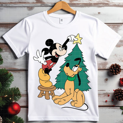 COD4207 - Christmas Mickey & Pluto bundle, Disney Christmas clipart Svg, Png, Eps, Dxf, Jpeg, vector.