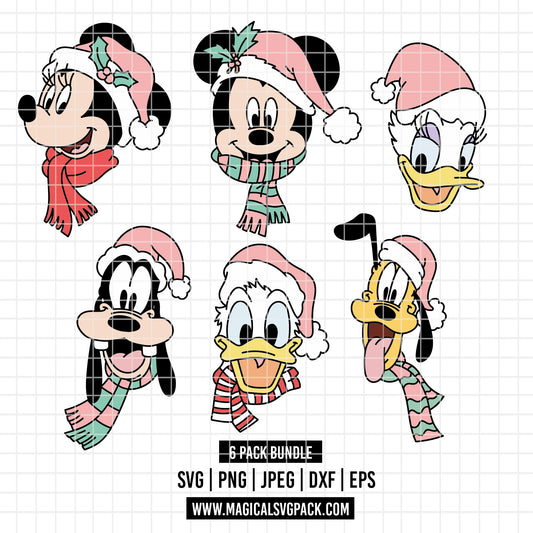 COD4299 - Disney cute Christmas bundle, Disney Christmas clipart Svg, Png, Eps, Dxf, Jpeg, vector.