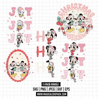 COD4300 - Disney cute Christmas bundle, Disney Christmas clipart Svg, Png, Eps, Dxf, Jpeg, vector.