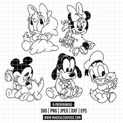 COD4314 - Classics Disney babies pack bundle, Disney Classics clipart Svg, Png, Eps, Dxf, Jpeg, vector.