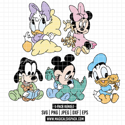 COD4315 - Classics Disney babies pack bundle, Disney Classics clipart Svg, Png, Eps, Dxf, Jpeg, vector.