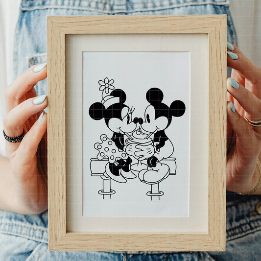 COD4316 - Mickey & Minnie loving pack bundle, Disney Valentine's day clipart Svg, Png, Eps, Dxf, Jpeg, vector.