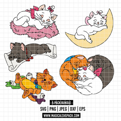 COD4323 - Kitten marie, Toulouse, Berlioz, The aristocats pack bundle, Disney clipart Svg, Png, Eps, Dxf, Jpeg, vector.